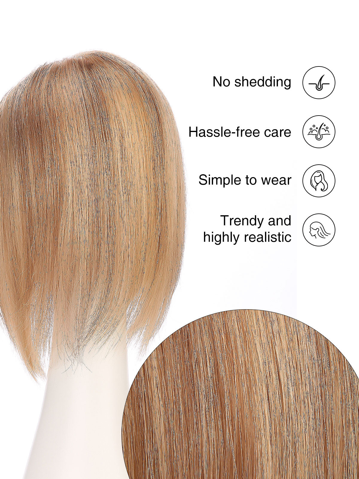 10 Inch Remy Human Hair Topper | Honey Beige | Mono Base Blonde Hairpiece