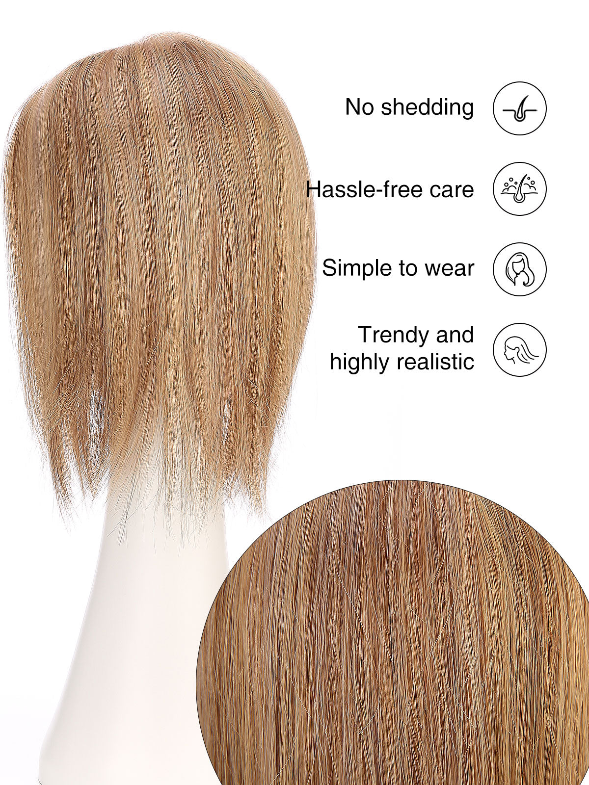 10 Inch Remy Human Hair Topper | Ash Violet Blonde | Mono Base Cool Blonde Top Piece