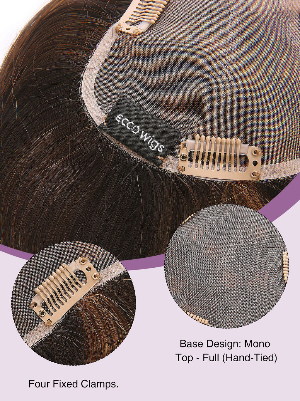 12 Inch Remy Human Hair Topper | Amber Flame | Red-Gold Mono Top Piece