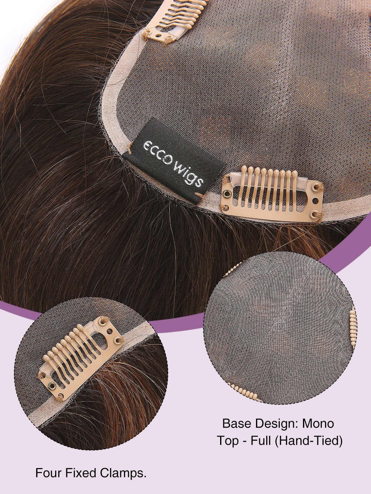 12 Inch Remy Human Hair Topper | Amber Flame | Red-Gold Mono Top Piece