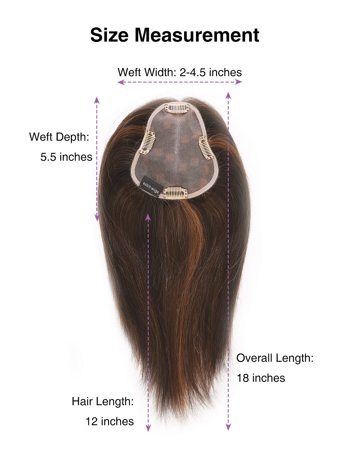 12 Inch Remy Human Hair Topper | Amber Flame | Red-Gold Mono Top Piece