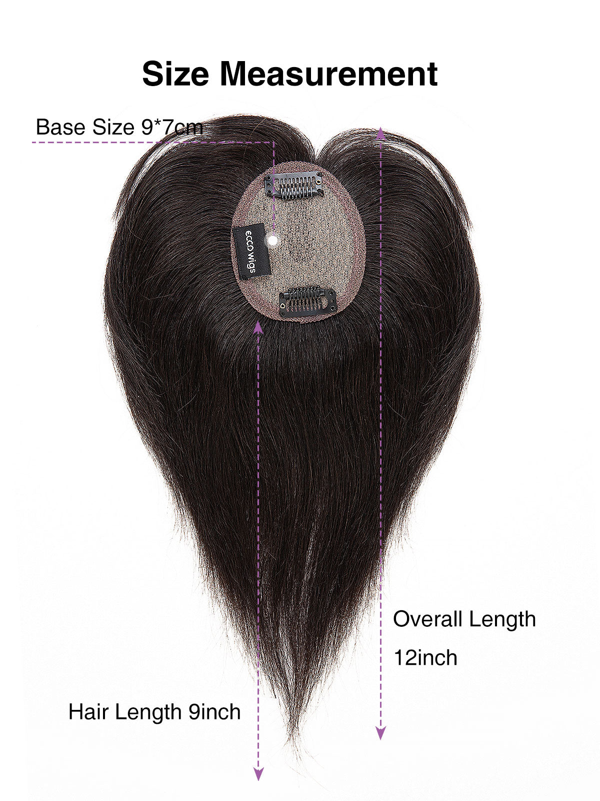 9 Inch Remy Human Hair Topper with HD Lace Closure | Natural Black