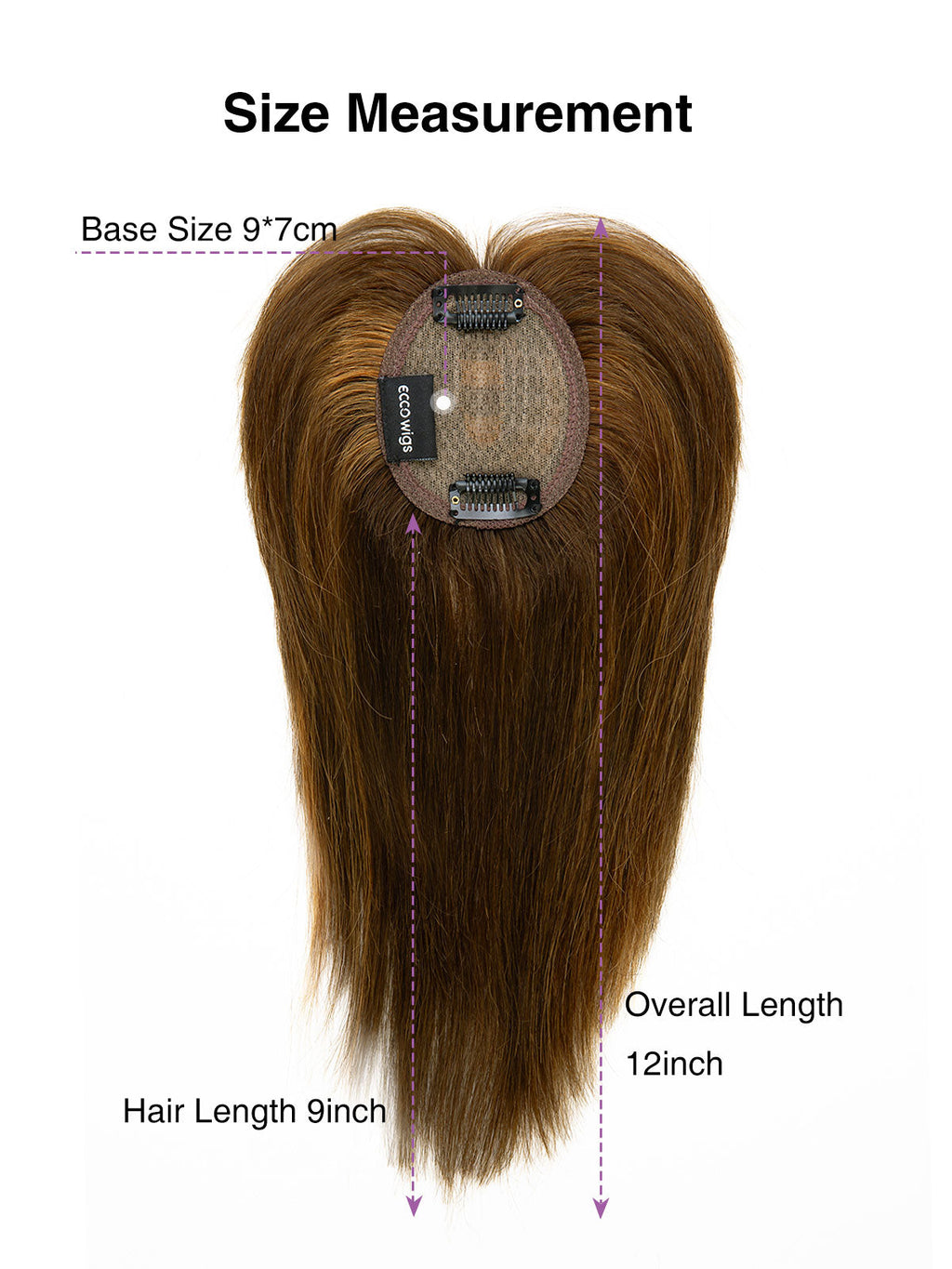 9 Inch Remy Human Hair Topper with HD Lace Closure | Honey Chestnut Blend