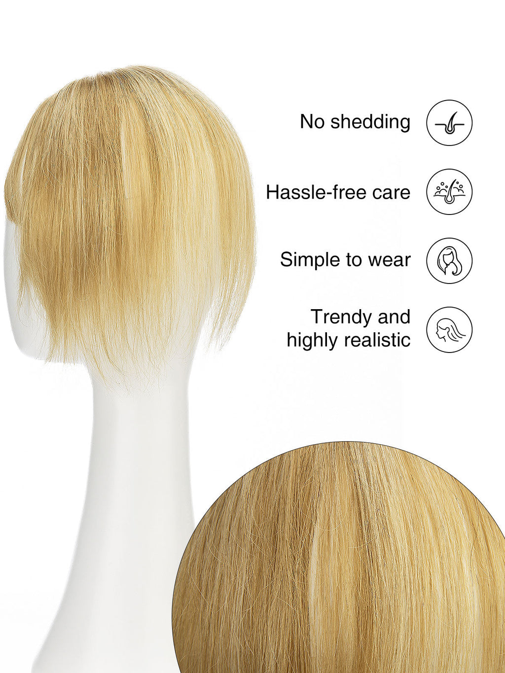 9 Inch Remy Human Hair Topper with HD Lace Closure | Cool Beige Blonde