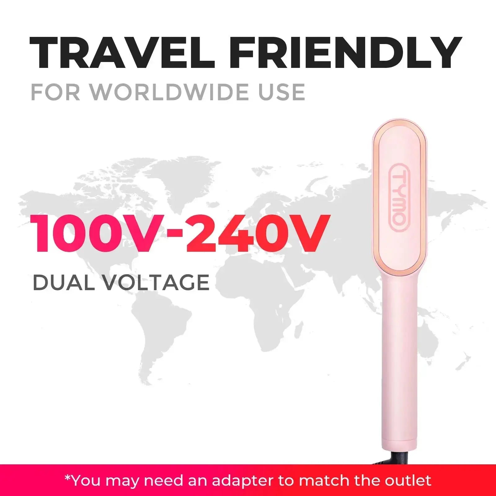 TYMO RING PINK straightening brush – handle and grip design
