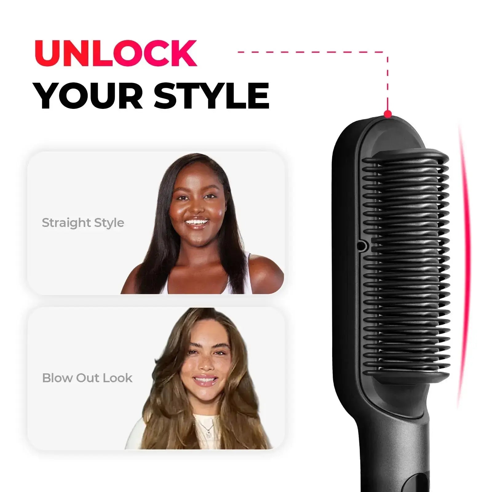TYMO RING PLUS straightening brush – front view