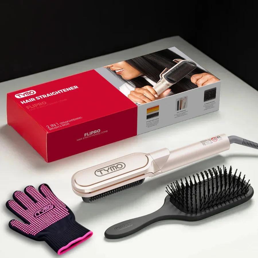 TYMO FLIPRO straightening brush – close-up detail