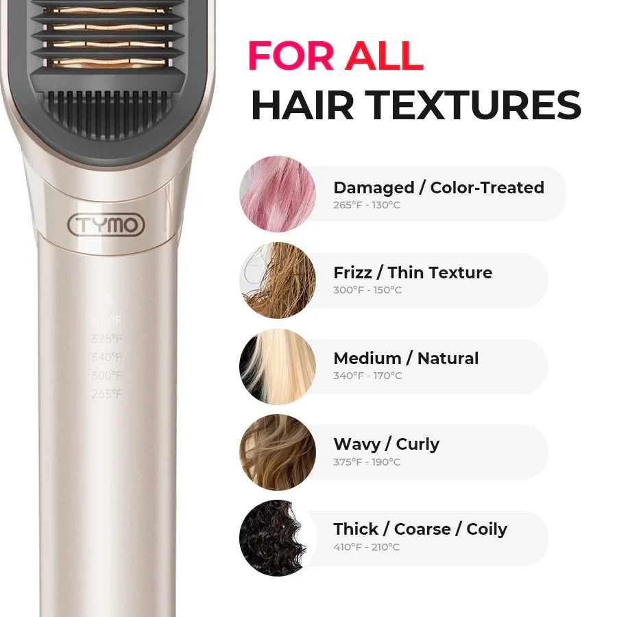 TYMO FLIPRO straightening brush – side angle view