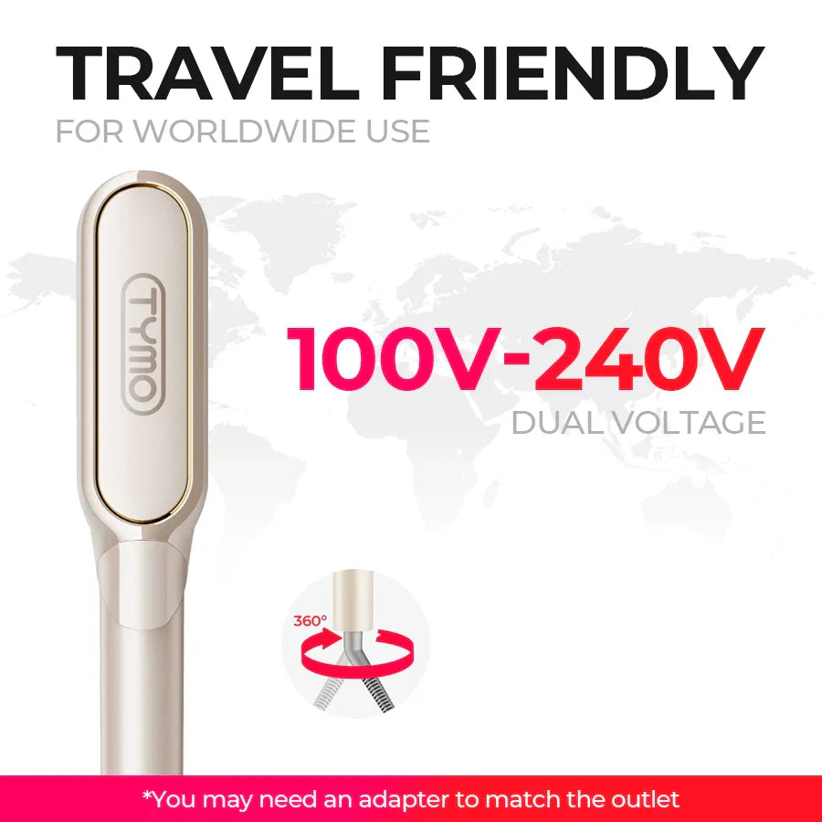 TYMO FLIPRO straightening brush – in-use styling result