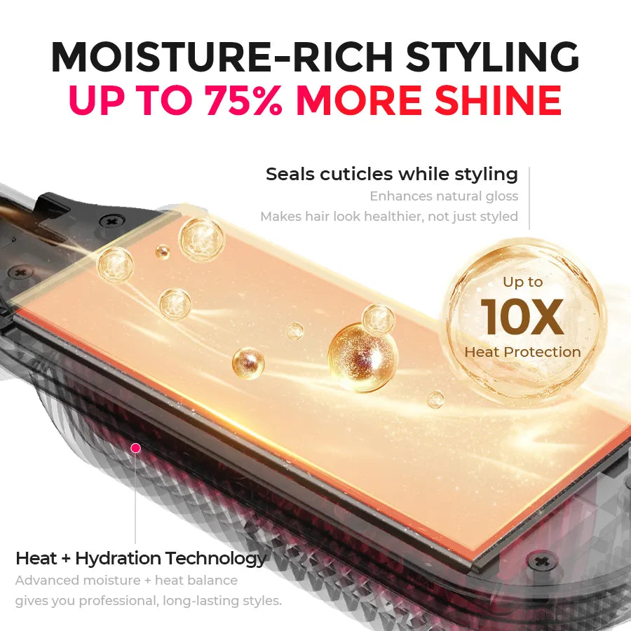 TYMO FLIPRO straightening brush – in-use styling result