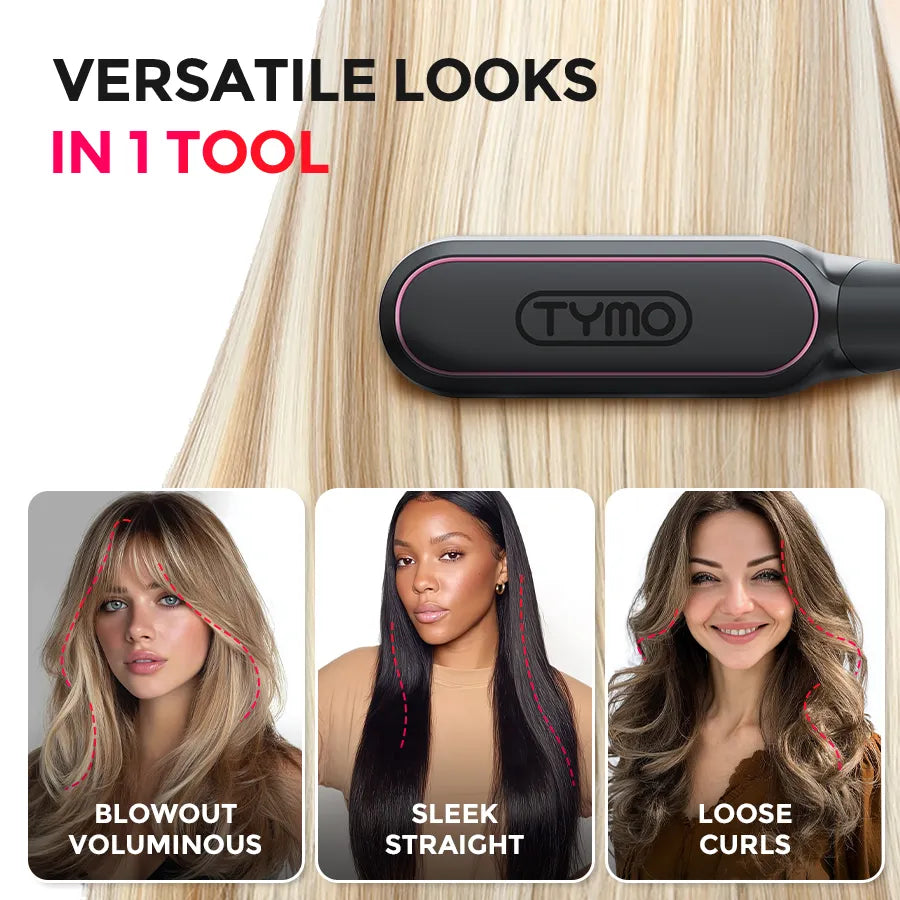 TYMO FLIPRO straightening brush – side angle view