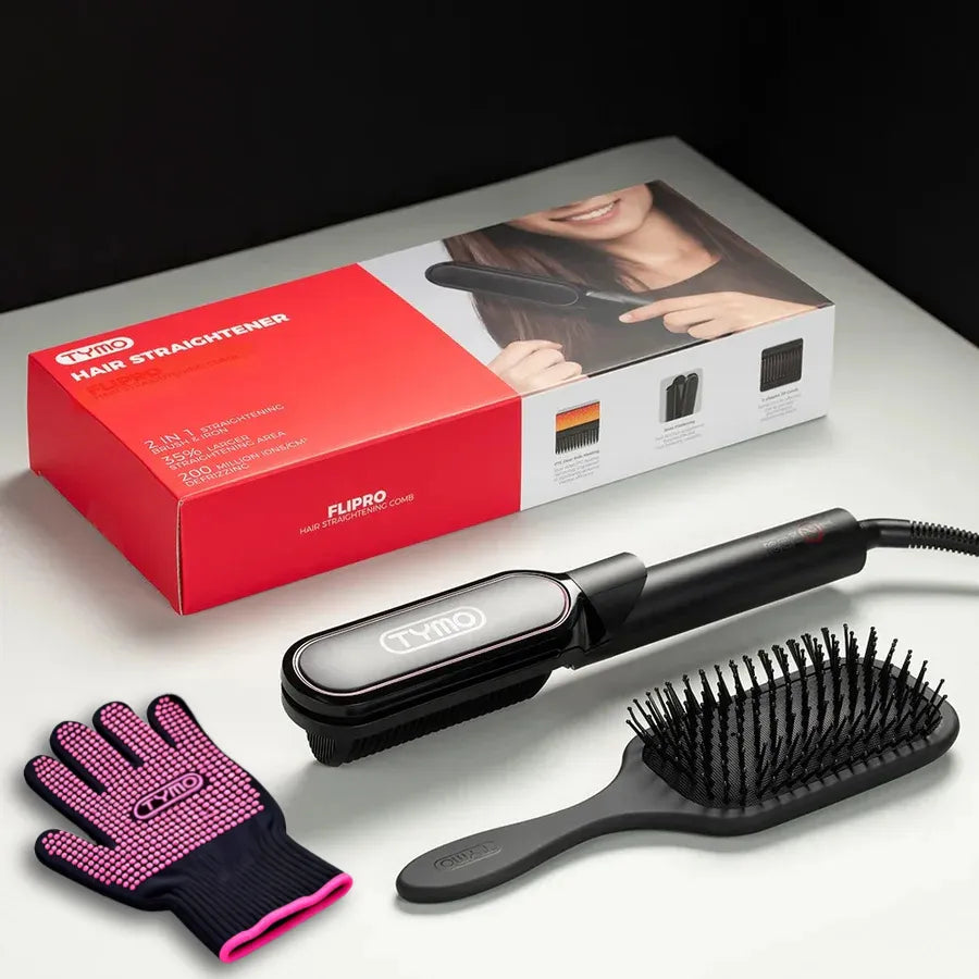 TYMO FLIPRO straightening brush – side angle view