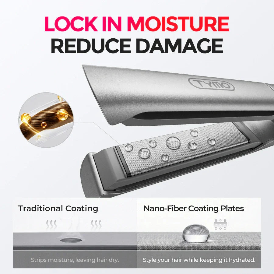 TYMO FLAIGHT HOLO PREMIUM hair straightener – barrel close-up