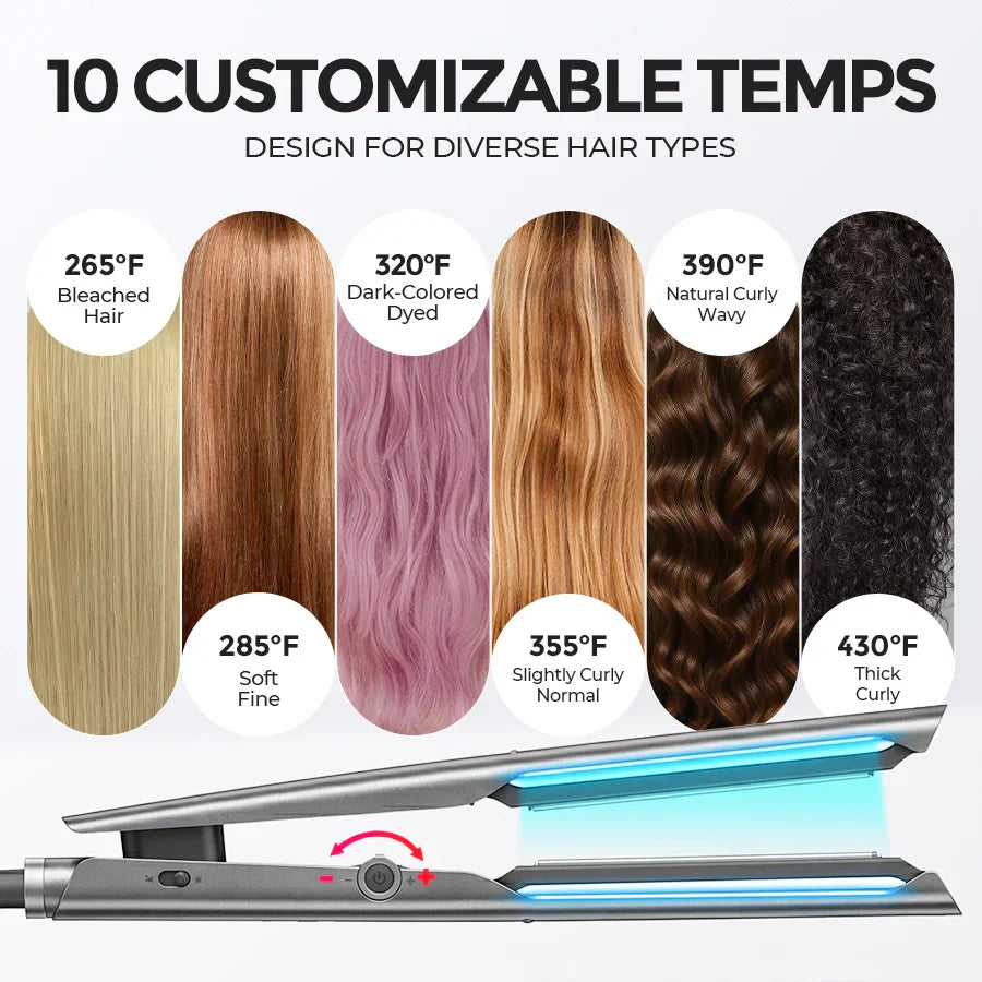 TYMO FLAIGHT HOLO PREMIUM hair straightener – in-use styling result