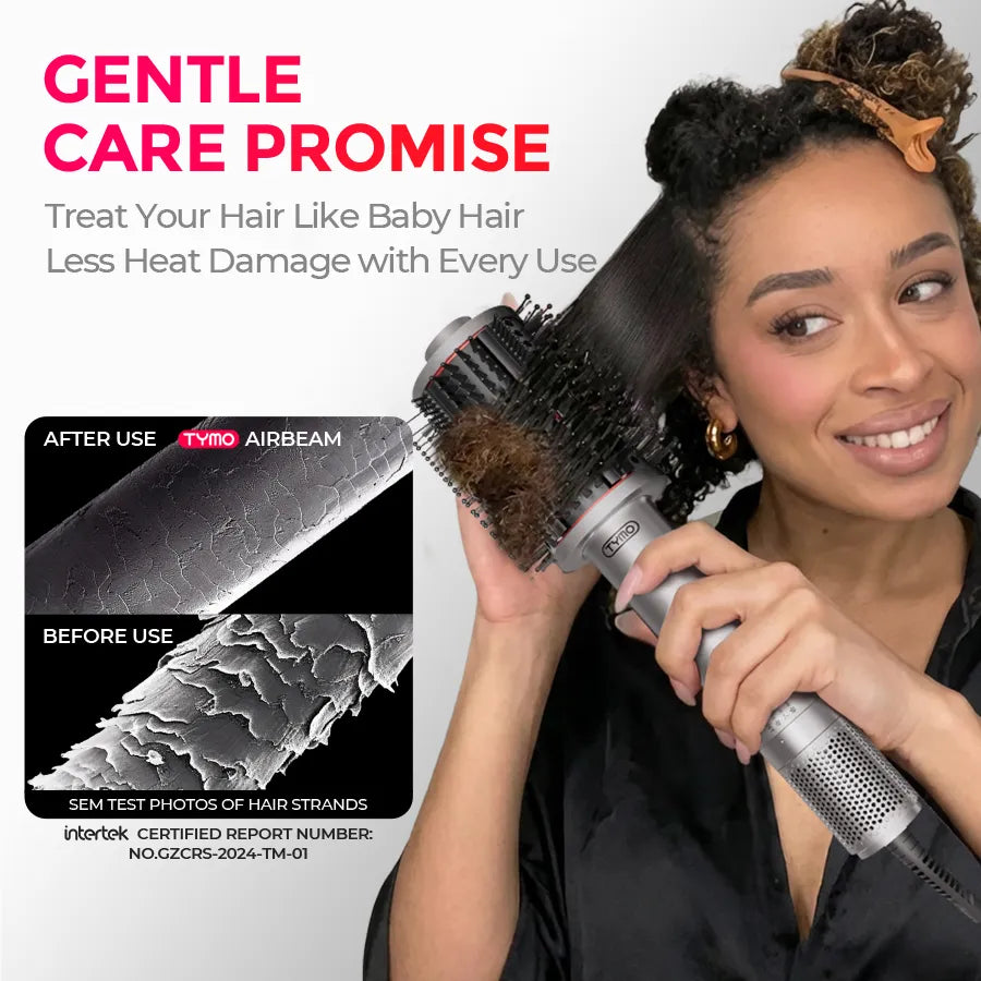 TYMO AIRBEAM 3.0 hot air styling brush – barrel close-up
