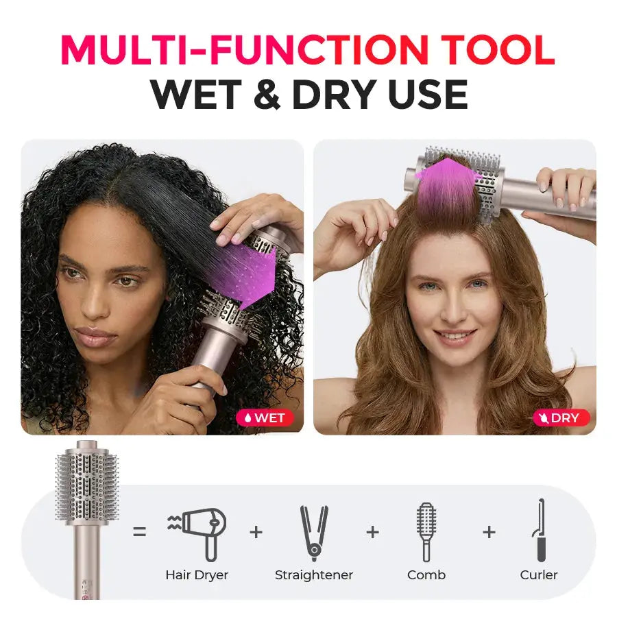 TYMO AIRBEAM 3.0 champagne hot air styling brush – close-up detail