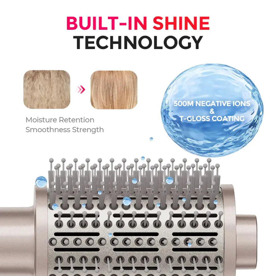 TYMO AIRBEAM 3.0 champagne hot air styling brush – main product photo
