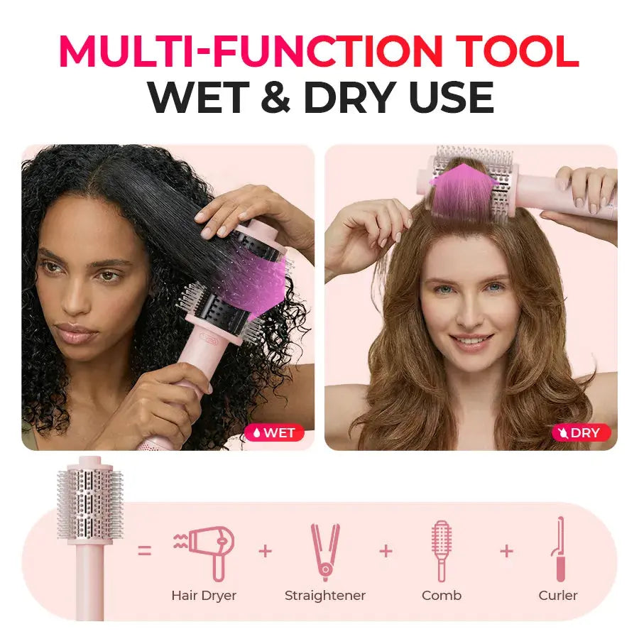 TYMO AIRBEAM 3.0 pink hot air styling brush – close-up detail
