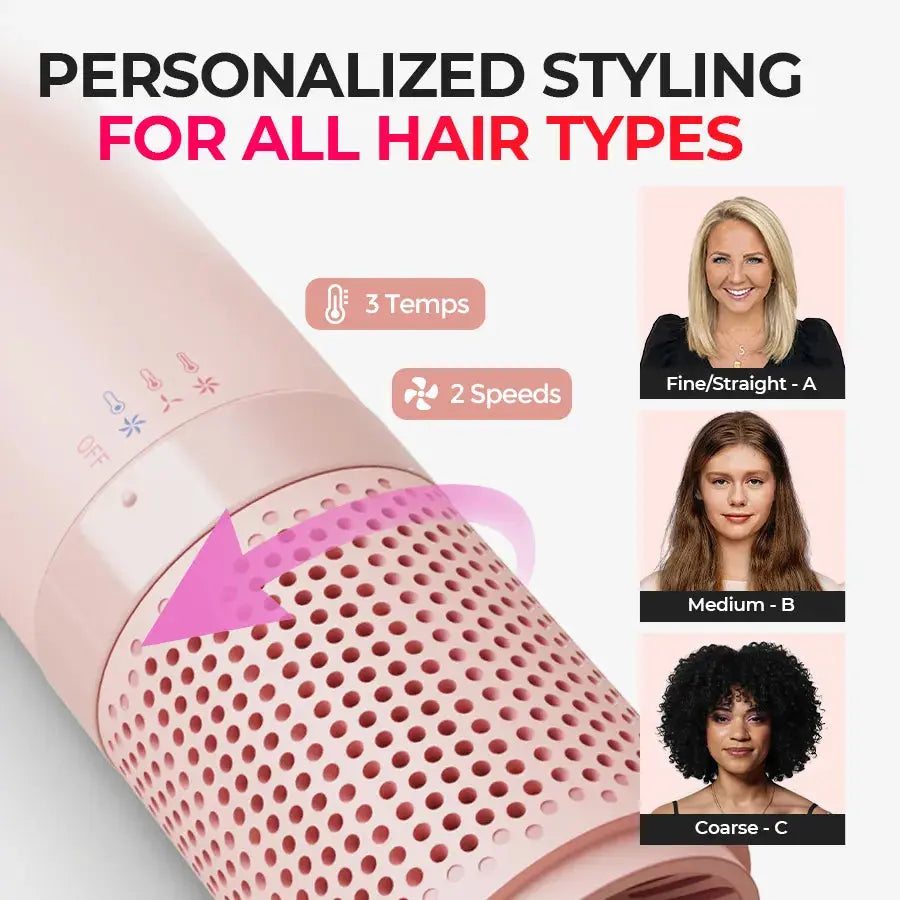 TYMO AIRBEAM 3.0 pink hot air styling brush – packaging and accessories