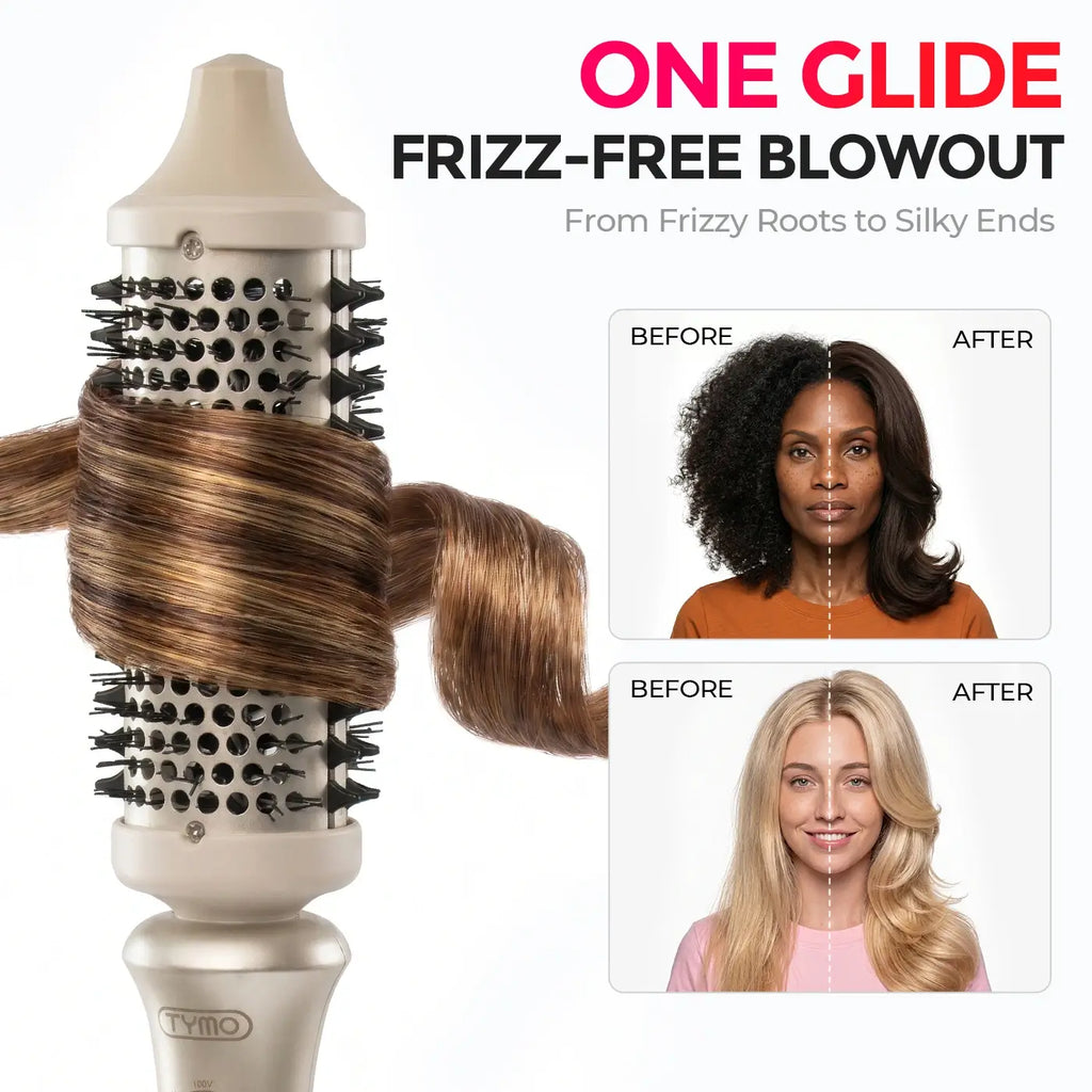 TYMO STYLUX thermal round brush – barrel close-up