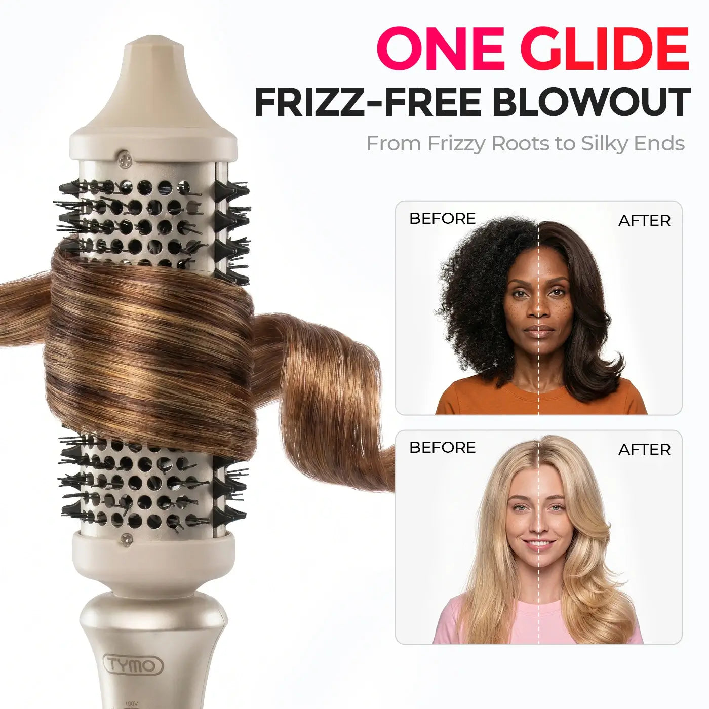 TYMO STYLUX thermal round brush – barrel close-up