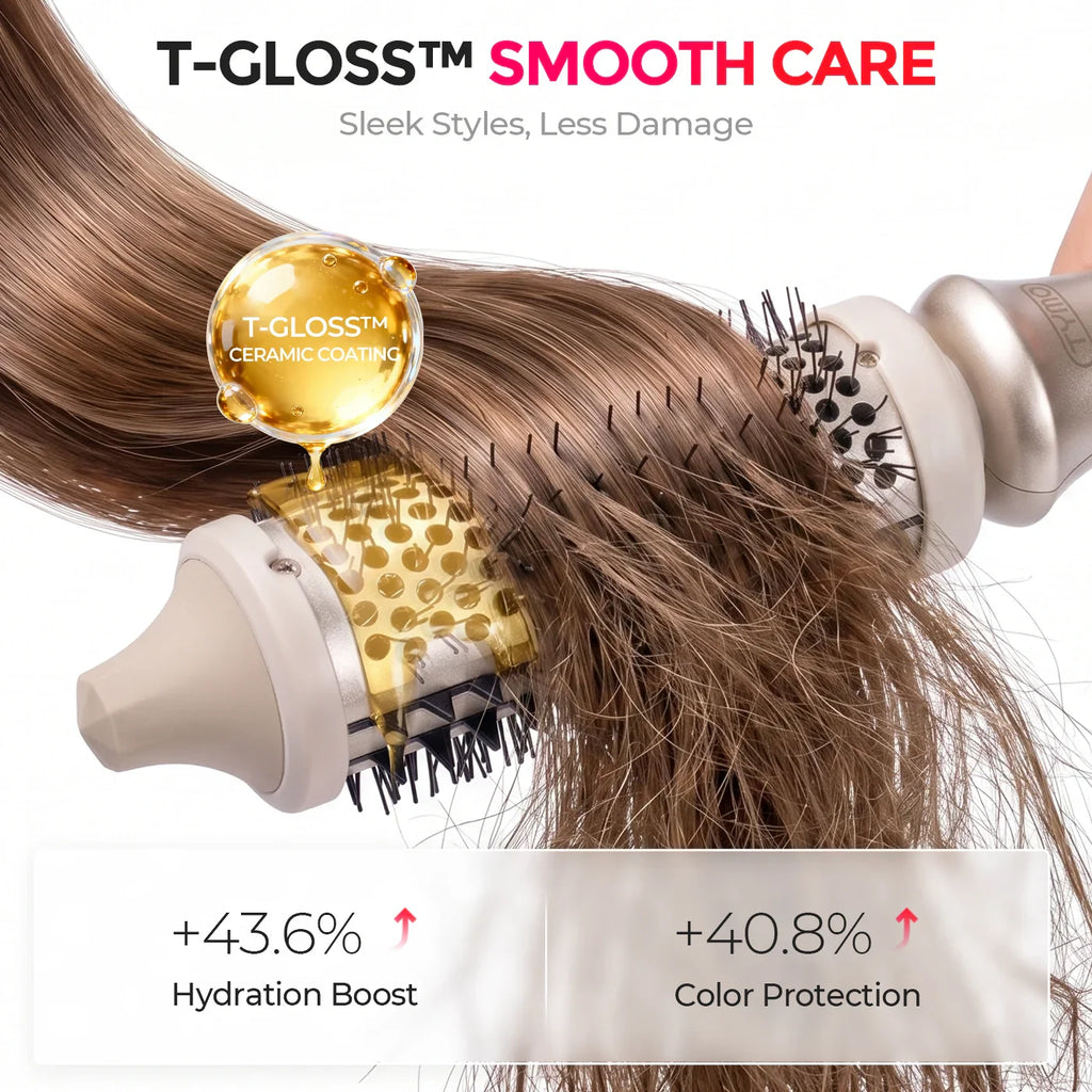 TYMO STYLUX thermal round brush – control panel and heat settings