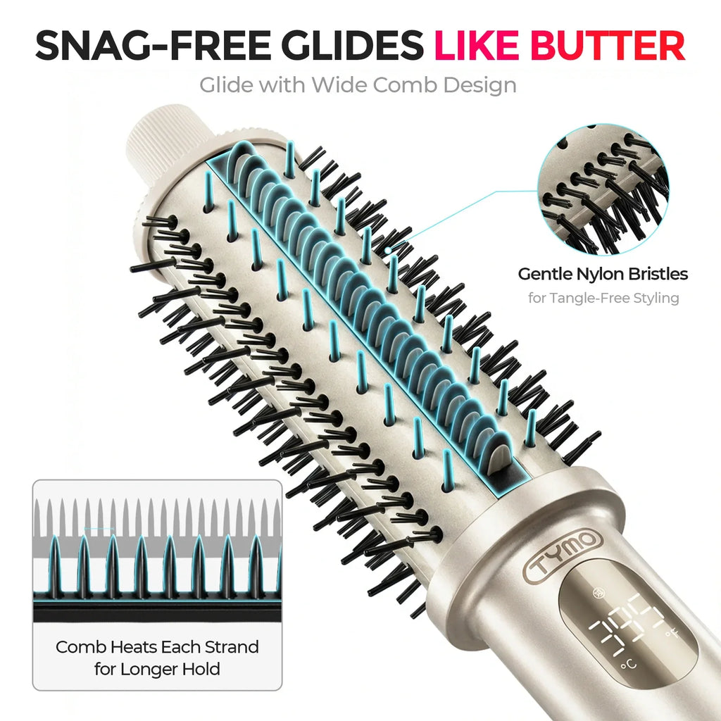 TYMO STYLUX PRO 2-in-1 thermal round brush – full kit lay-flat photo