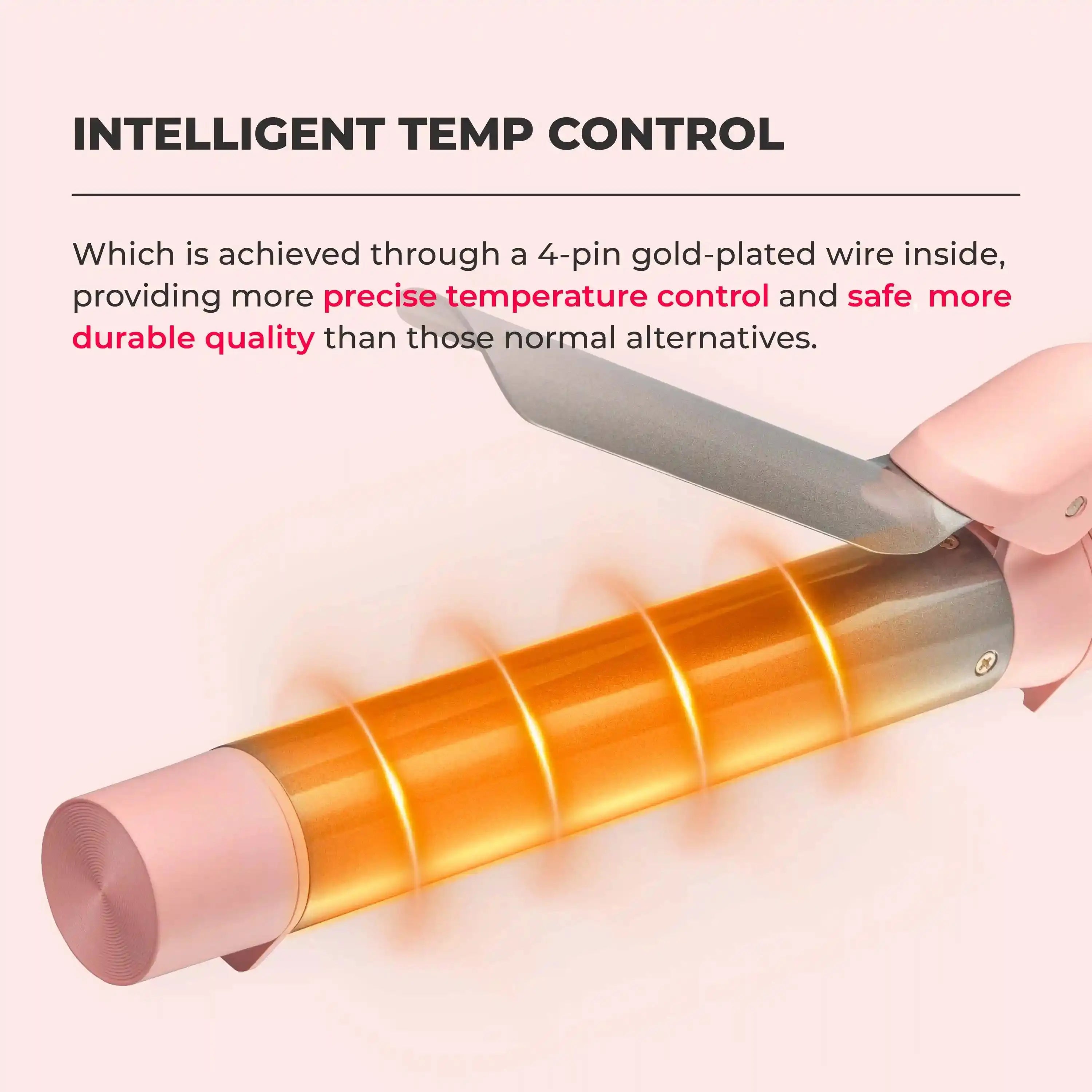 TYMO CUES PINK interchangeable curling iron set – close-up detail