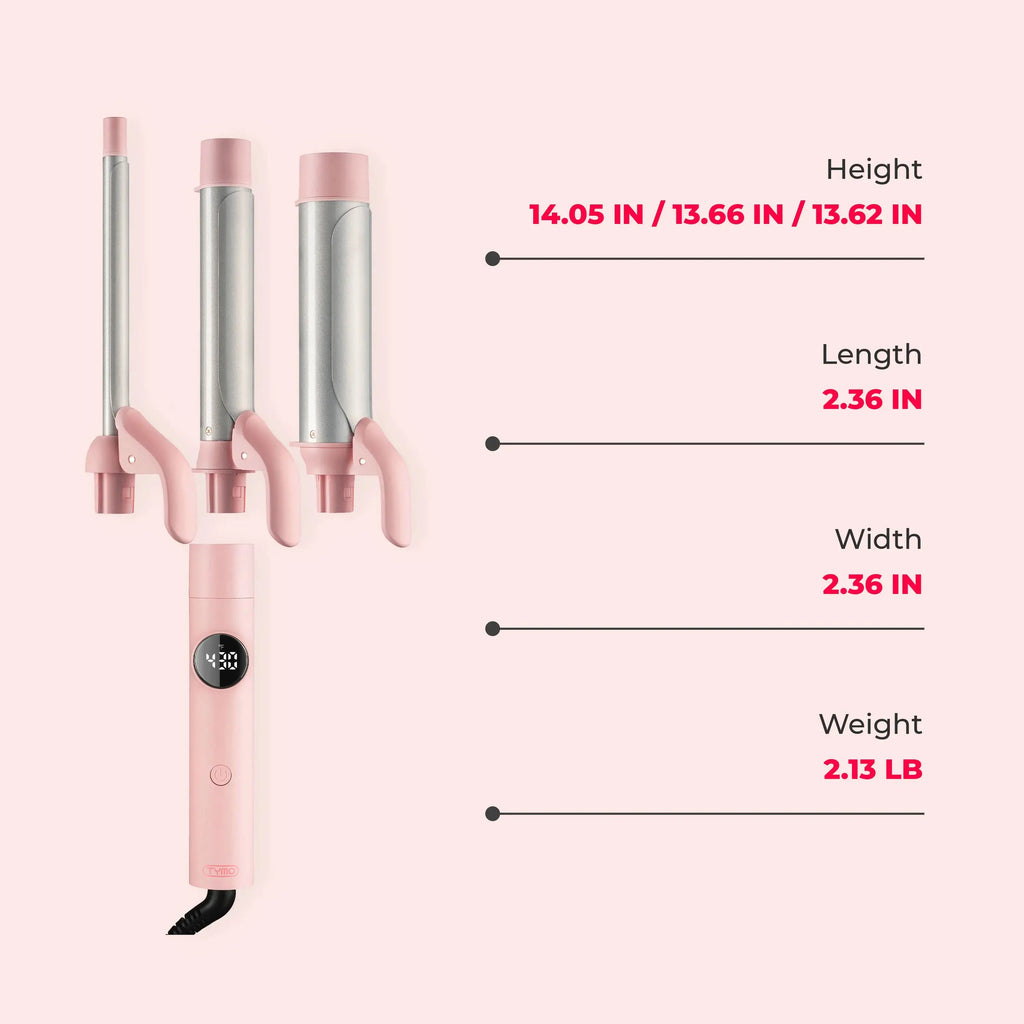 TYMO CUES PINK interchangeable curling iron set – barrel close-up