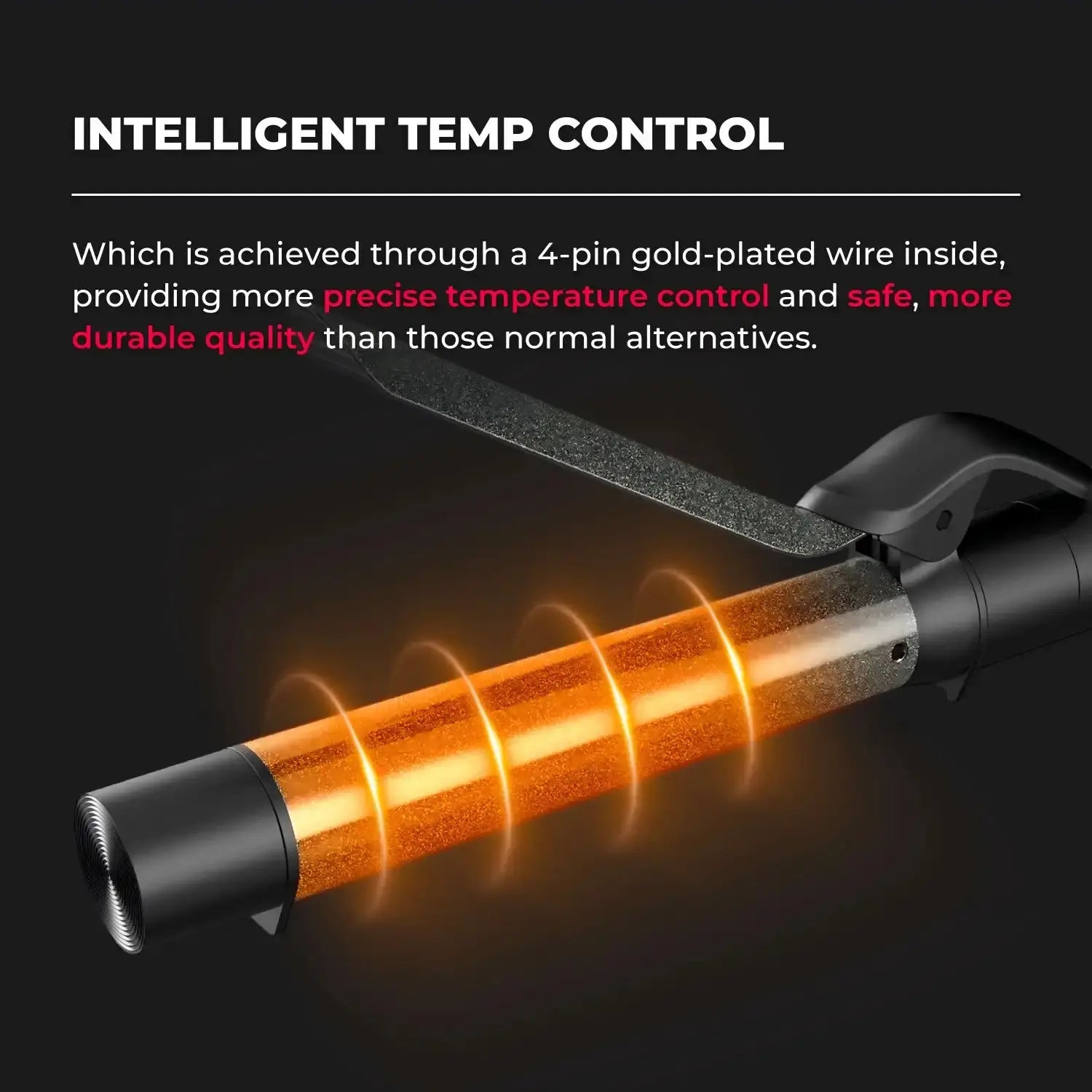 TYMO CUES interchangeable curling iron set – control panel and heat settings