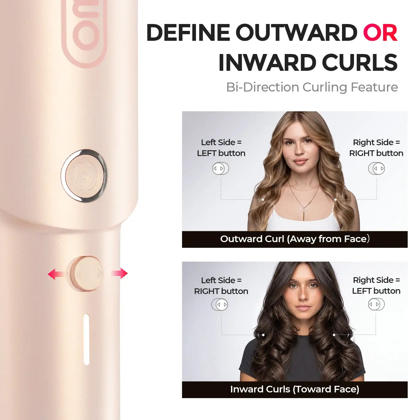 TYMO CURLPRO auto-rotating curling iron – side angle view