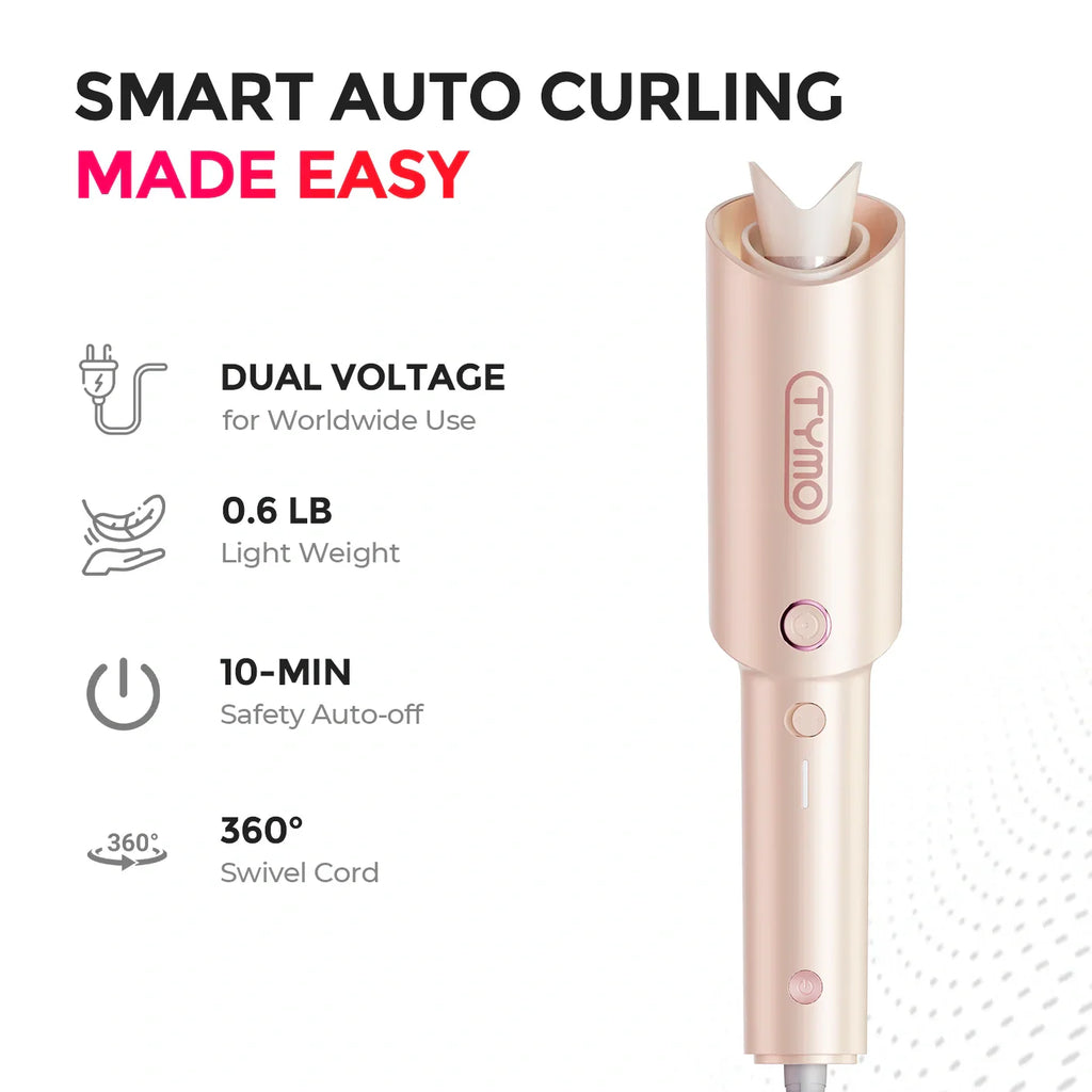 TYMO CURLPRO auto-rotating curling iron – close-up detail