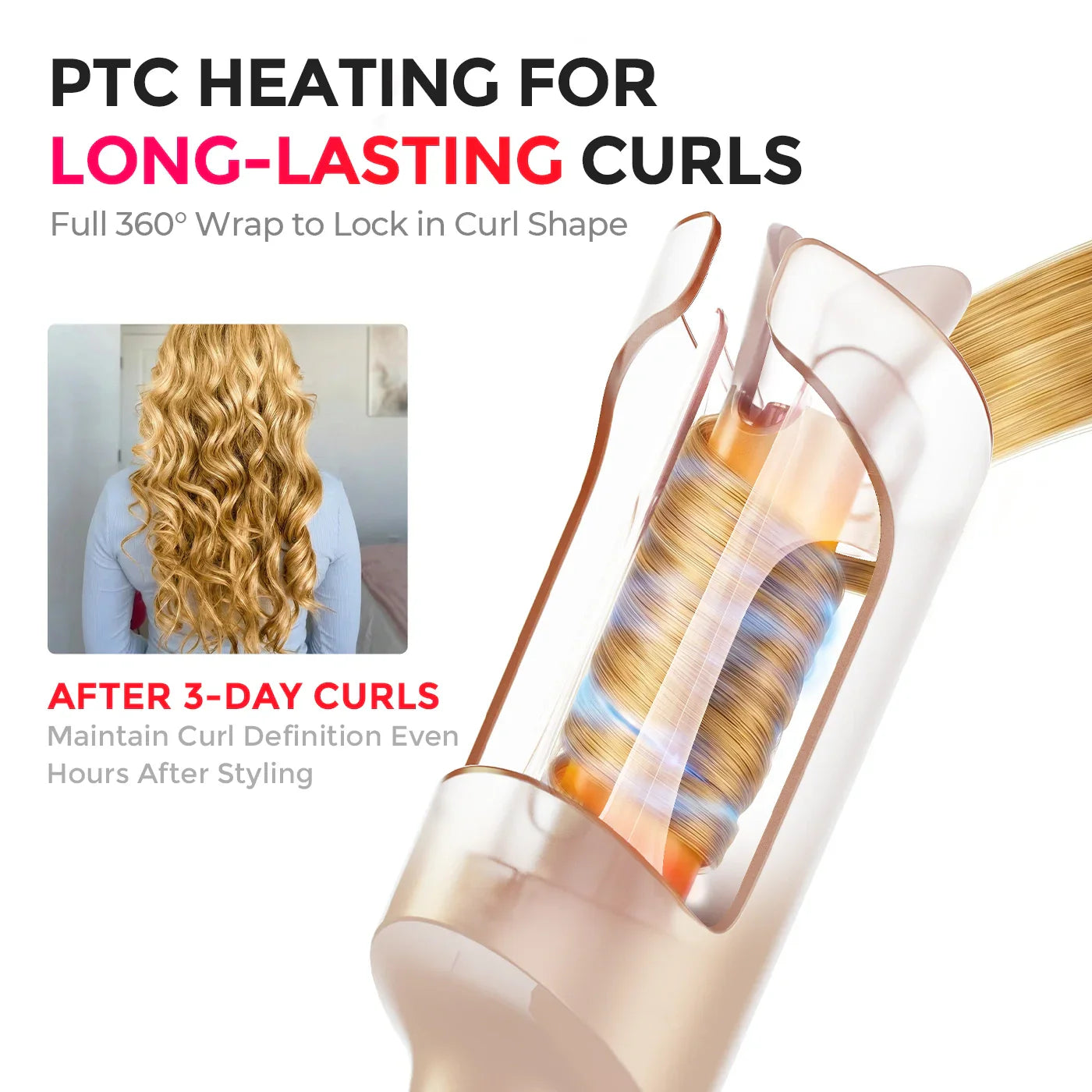 TYMO CURLPRO auto-rotating curling iron – packaging and accessories