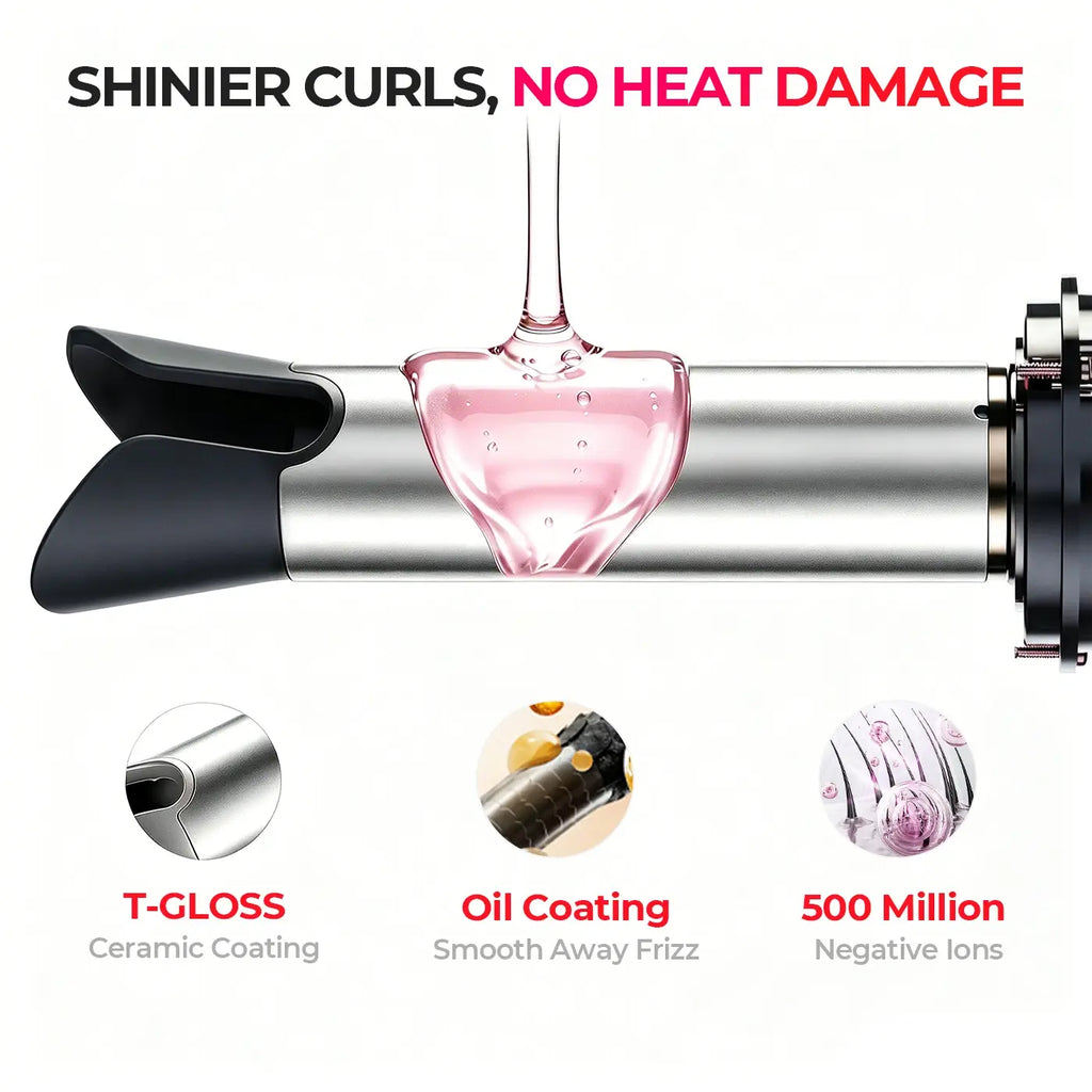 TYMO CURLPRO GREY auto-rotating curling iron – full kit lay-flat photo