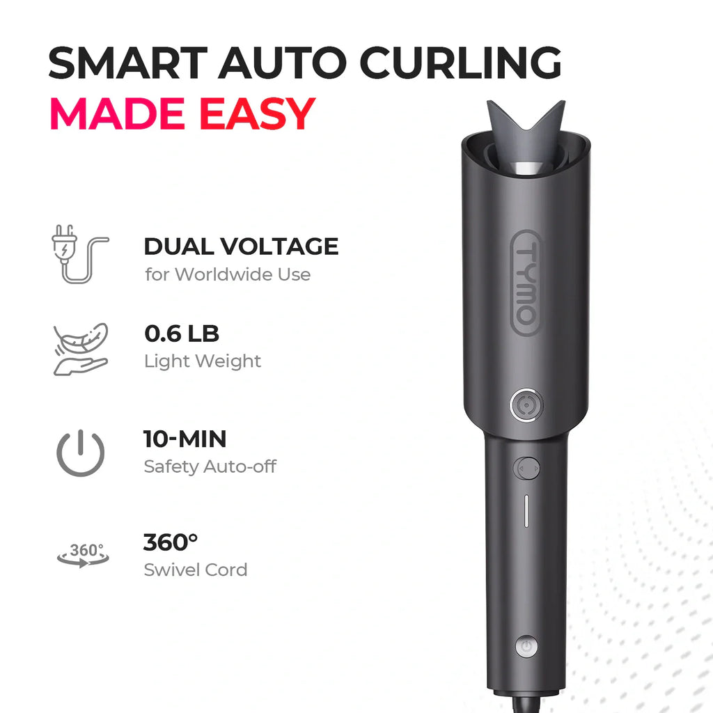TYMO CURLPRO GREY auto-rotating curling iron – main product photo