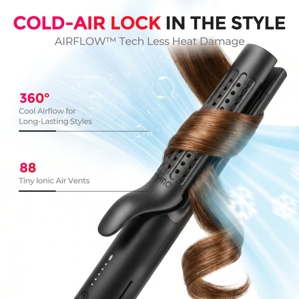 TYMO AIRFLOW 2-in-1 hair curler and straightener – control panel and heat settings