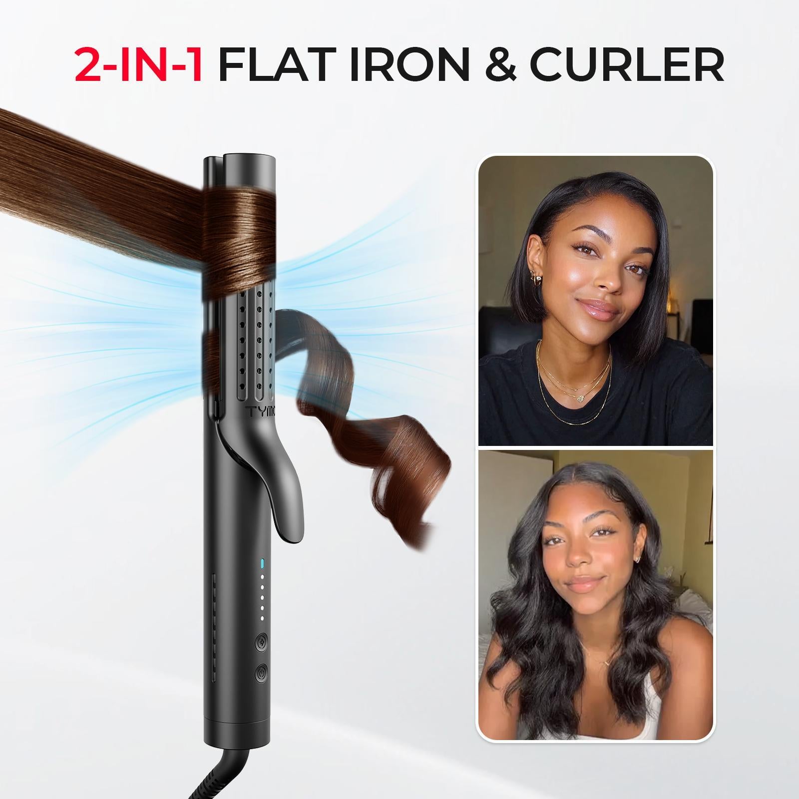 TYMO AIRFLOW 2-in-1 hair curler and straightener – close-up detail