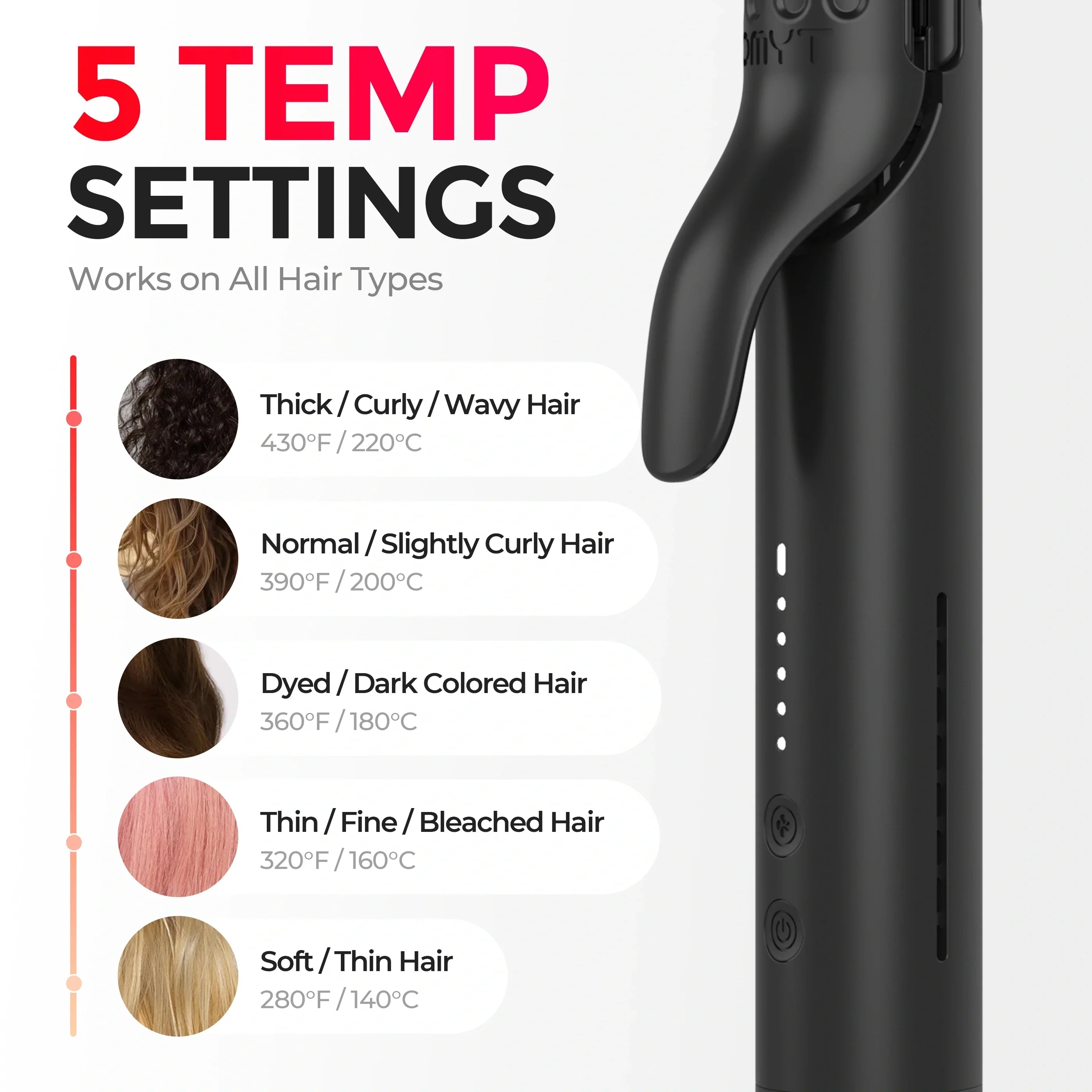 TYMO AIRFLOW 2-in-1 hair curler and straightener – main product photo