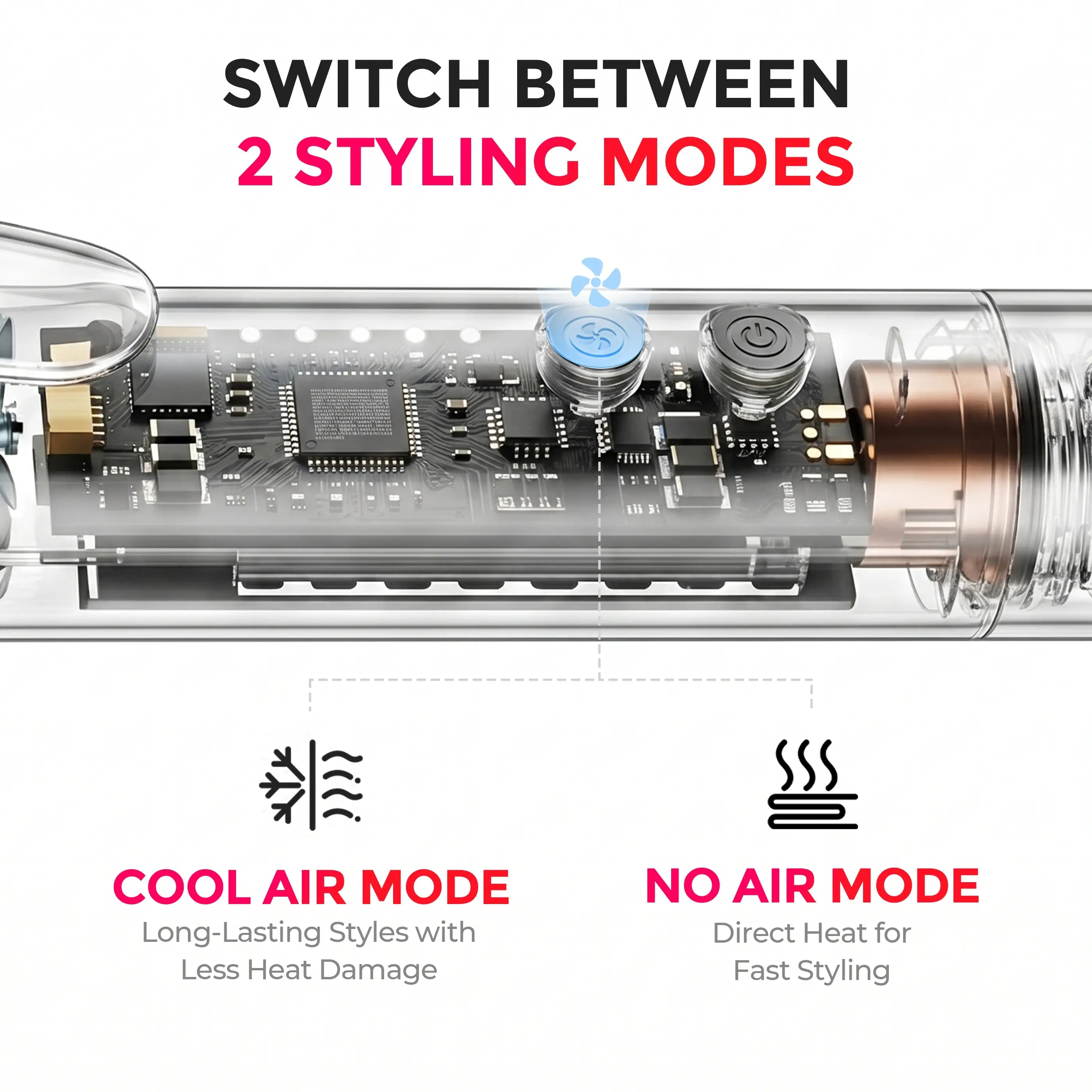 TYMO AIRFLOW 2-in-1 hair curler and straightener – handle and grip design