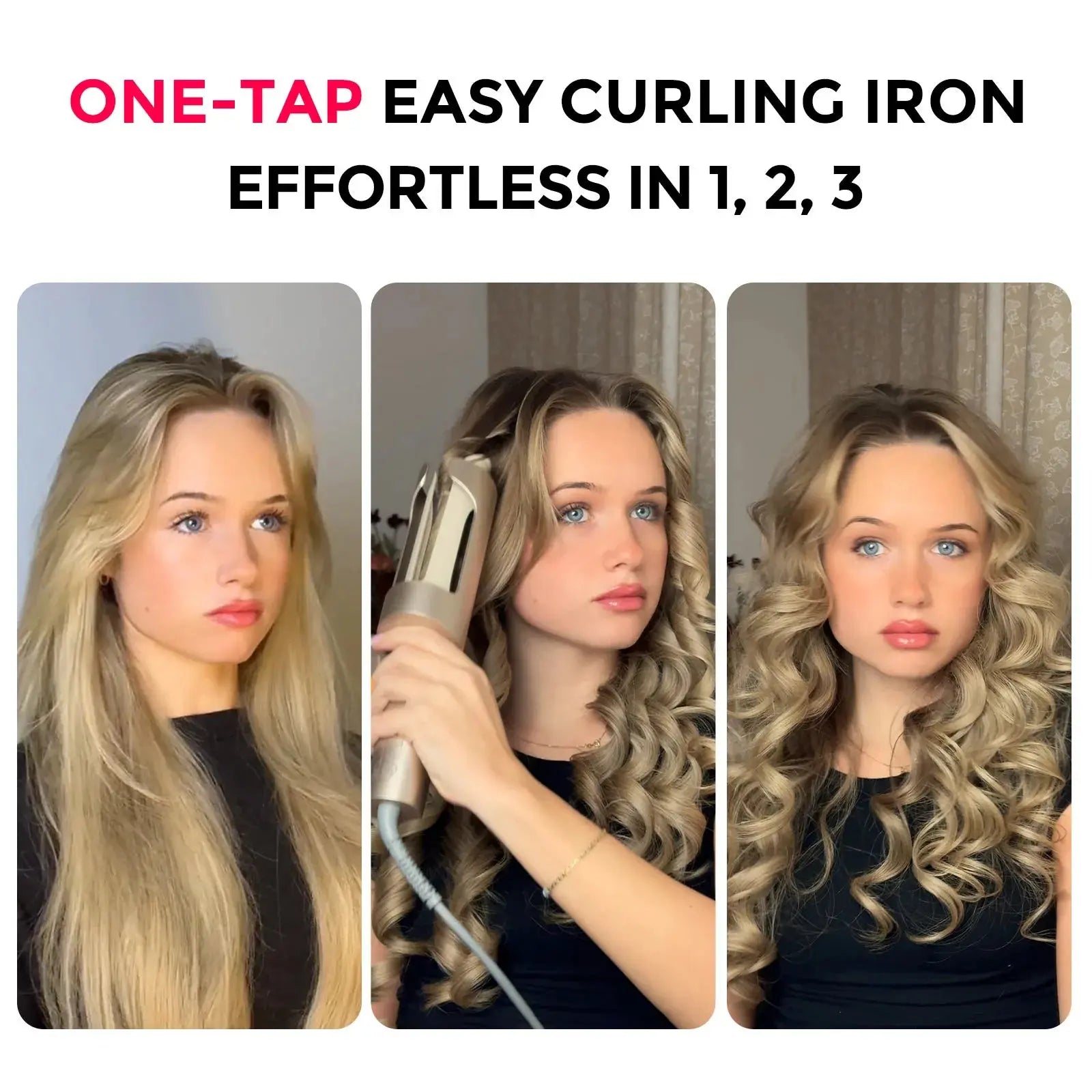 TYMO CURLPRO PLUS auto-rotating curling iron – side angle view