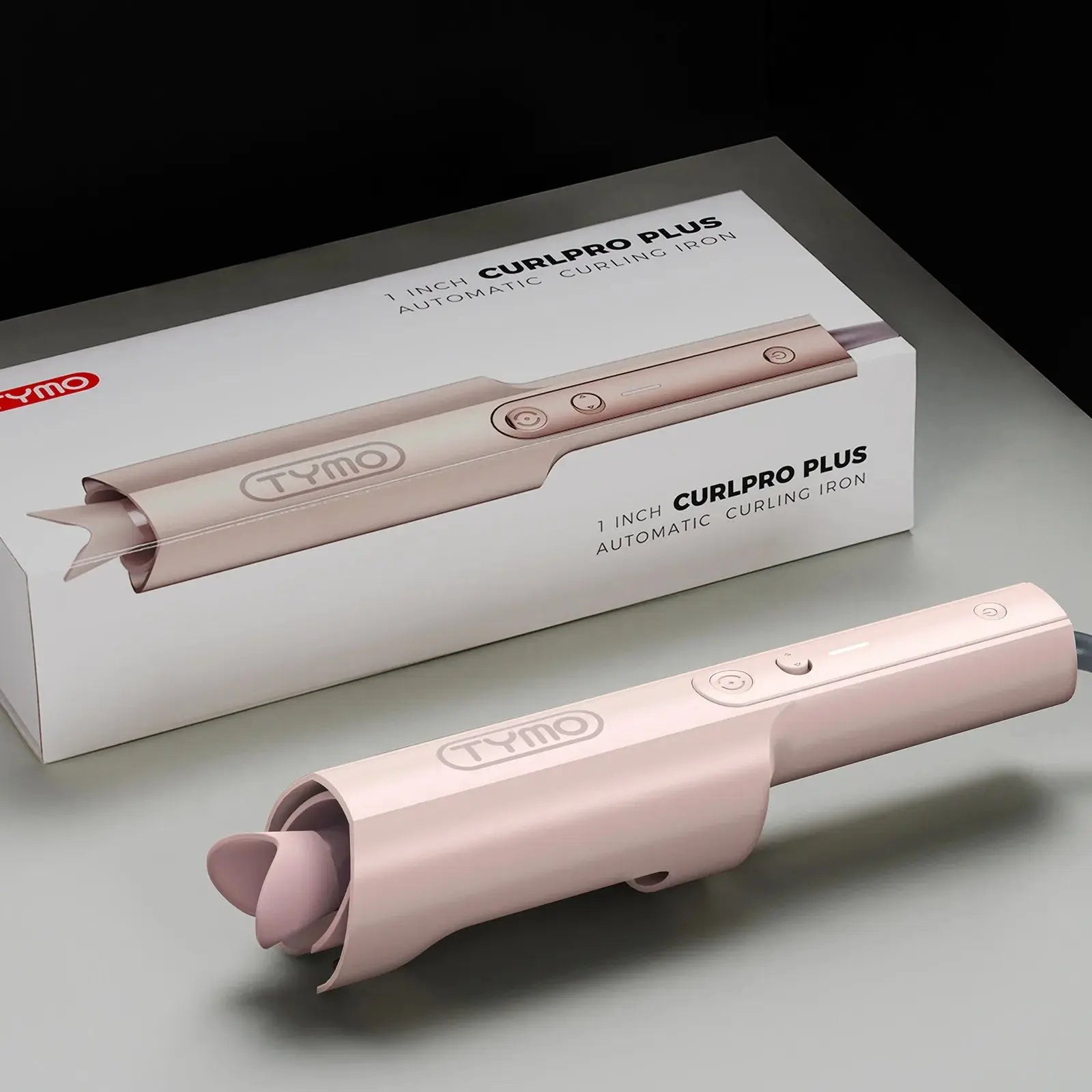 TYMO CURLPRO PLUS pink auto-rotating curling iron – front view