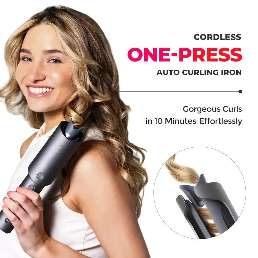 TYMO CURLGO GREY ECO cordless curling iron – front view