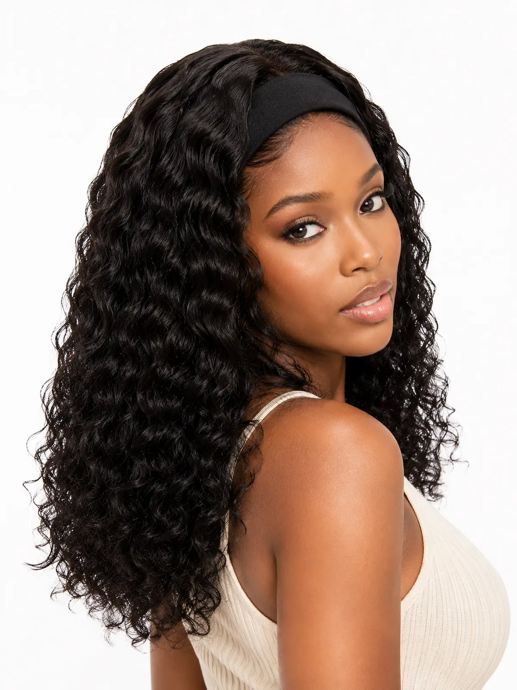 Human Hair Headband Wig | Deep Wave | 14 Inch/16 Inch No Glue
