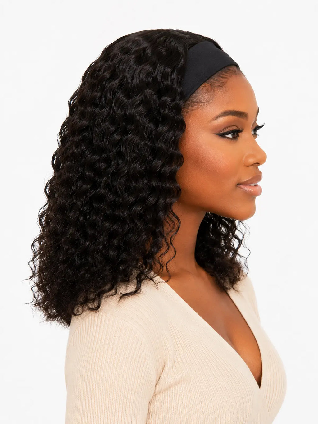 Human Hair Headband Wig | Deep Wave | 14 Inch/16 Inch No Glue