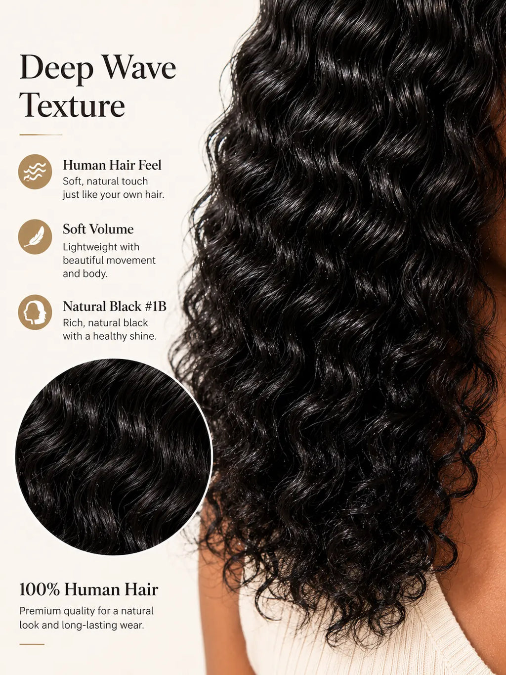 Human Hair Headband Wig | Deep Wave | 14 Inch/16 Inch No Glue