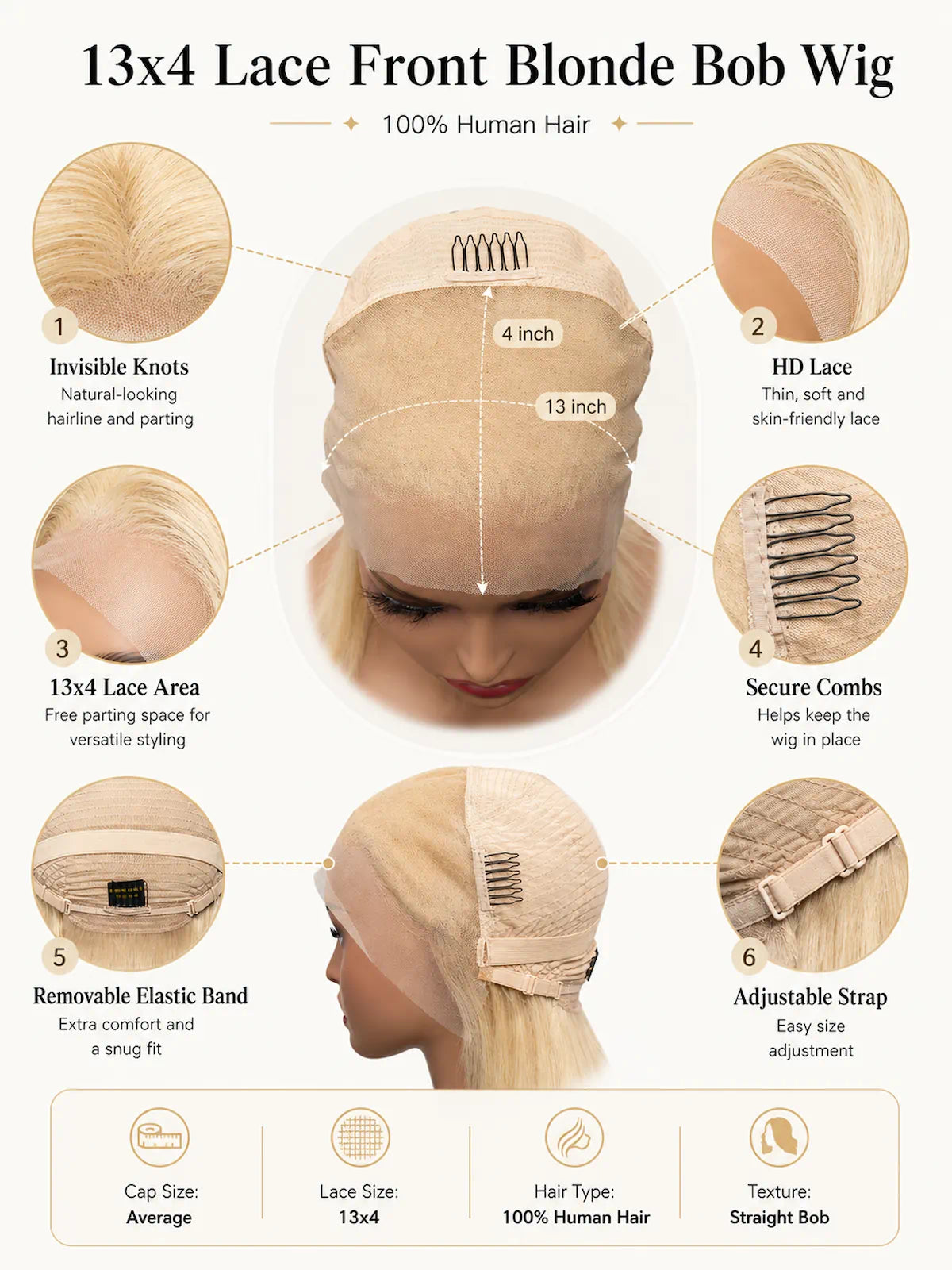 613 Blonde Bob Human Hair Wig | HD Lace Front Wig