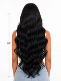 Long Natural Black Body Wave Lace Front Wig - 28 Inch