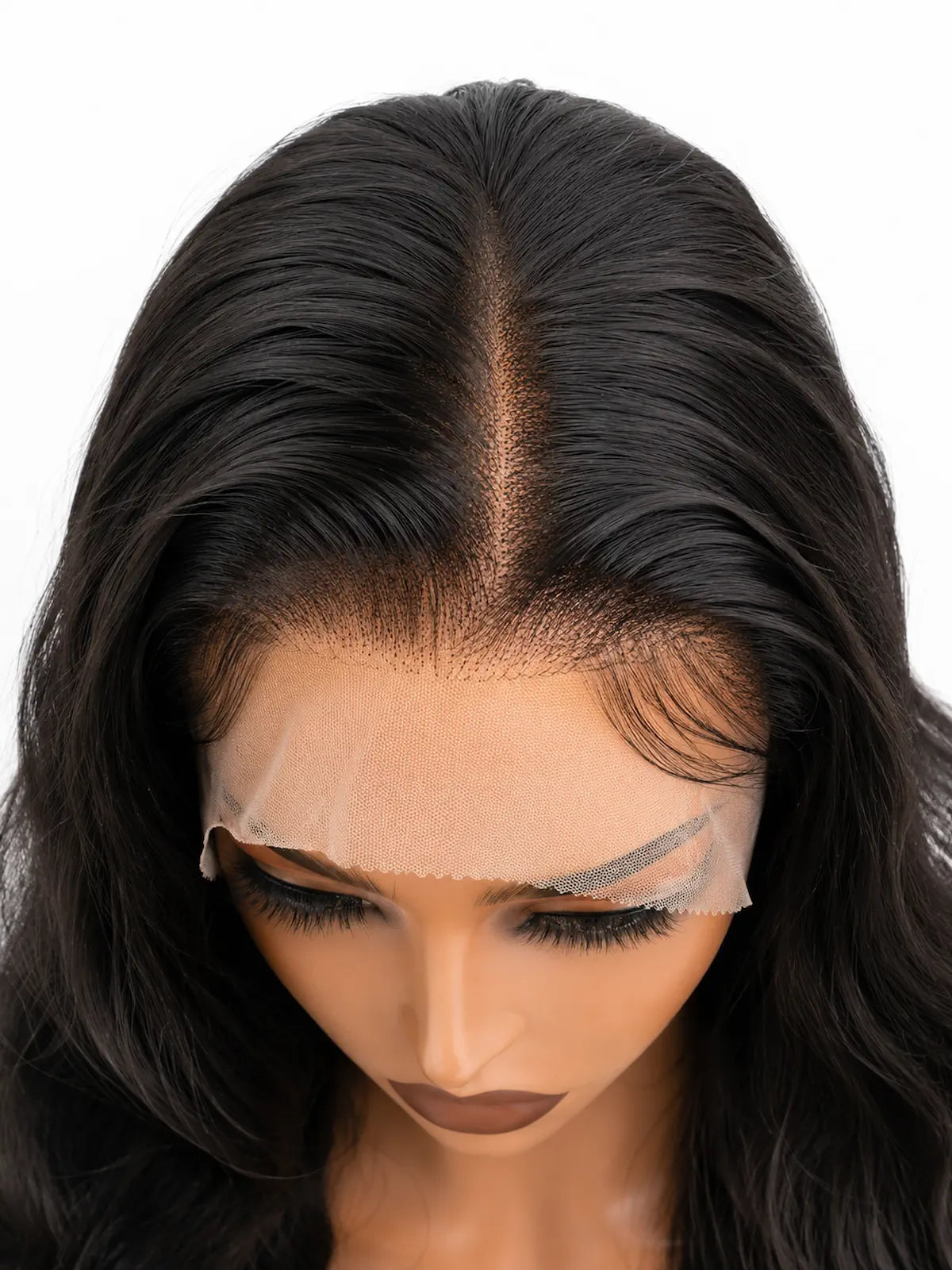 Long Natural Black Body Wave Lace Front Wig - 28 Inch
