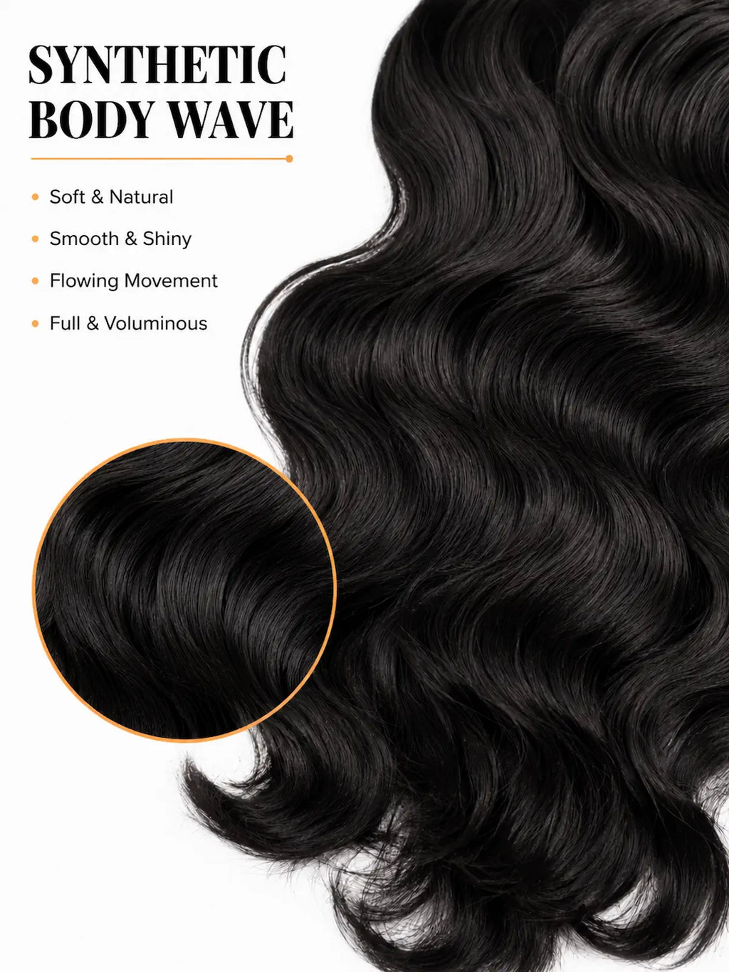 Long Natural Black Body Wave Lace Front Wig - 28 Inch