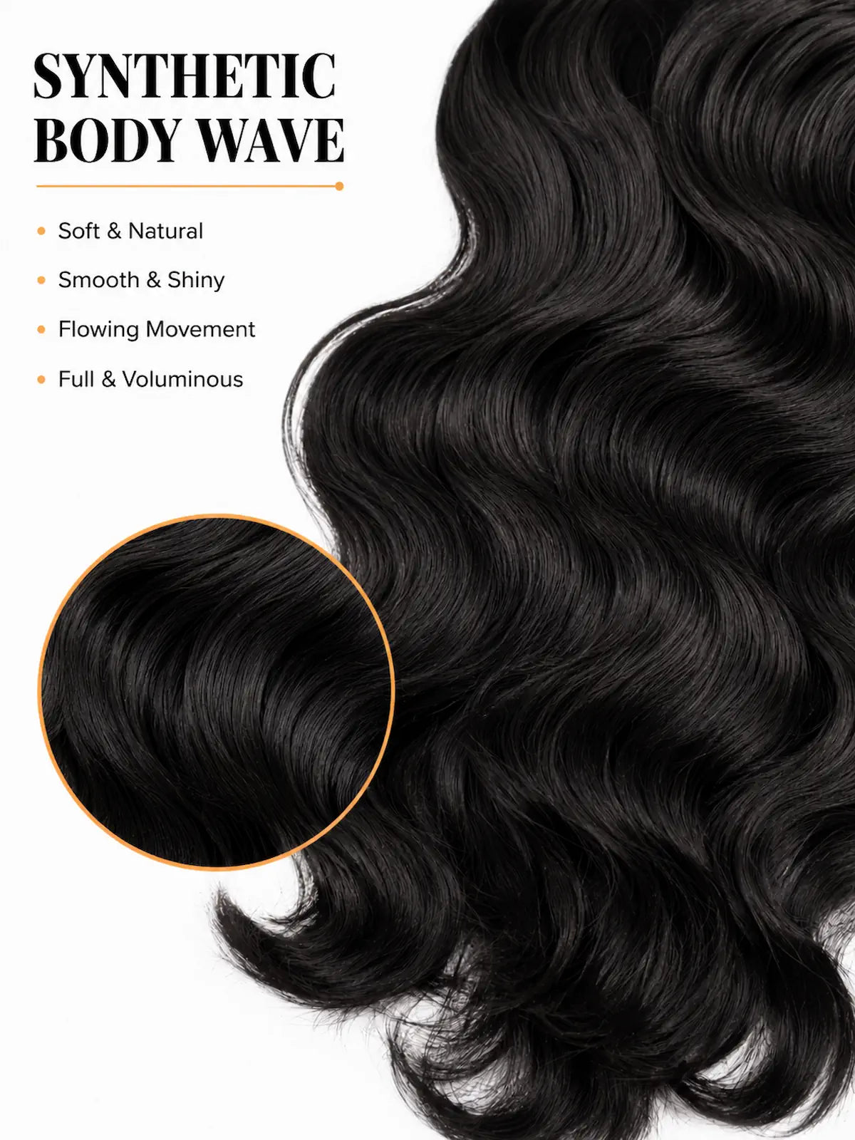 Long Natural Black Body Wave Lace Front Wig - 28 Inch